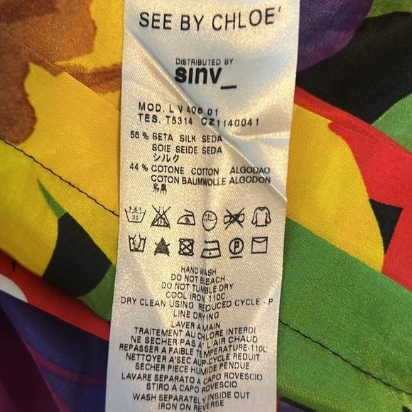 SEE BY Chloe Vintage Floral Multicolor Maximalist Mini Dress Size 10 - Picture 6 of 6